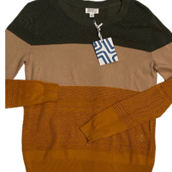 NWT Market & Spruce Colorblock Lightweight Pullover Sweater size LARGE - Picture 4 of 13